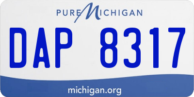 MI license plate DAP8317