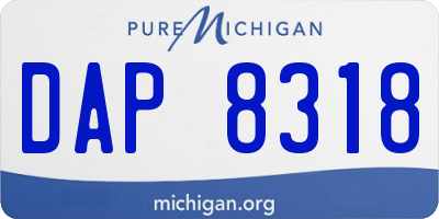 MI license plate DAP8318