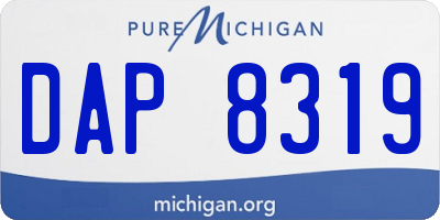 MI license plate DAP8319