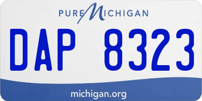 MI license plate DAP8323