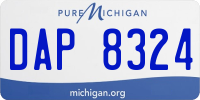 MI license plate DAP8324