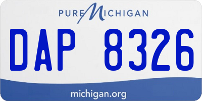 MI license plate DAP8326