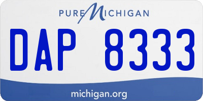 MI license plate DAP8333