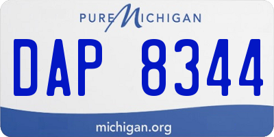 MI license plate DAP8344