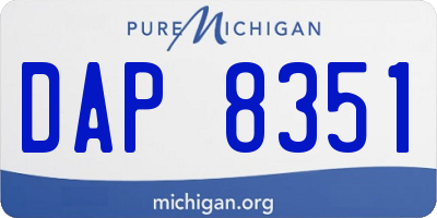 MI license plate DAP8351
