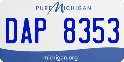 MI license plate DAP8353