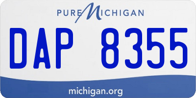 MI license plate DAP8355