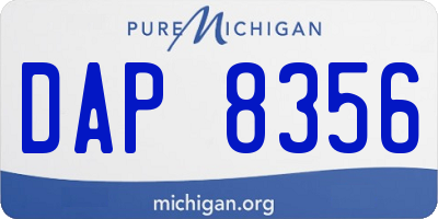 MI license plate DAP8356