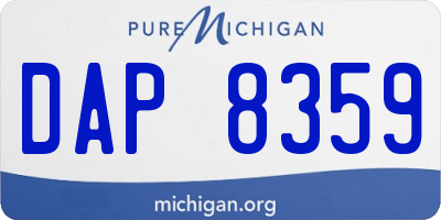 MI license plate DAP8359