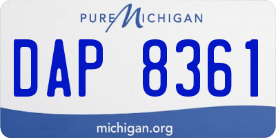 MI license plate DAP8361