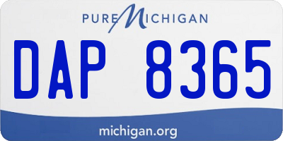 MI license plate DAP8365