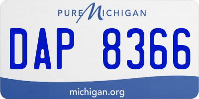 MI license plate DAP8366