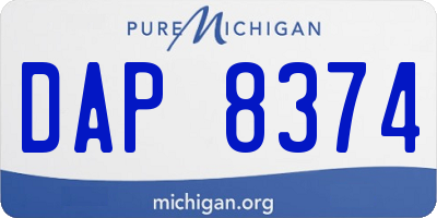 MI license plate DAP8374