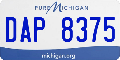 MI license plate DAP8375