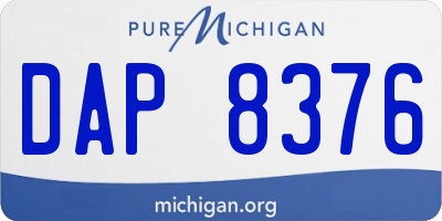 MI license plate DAP8376