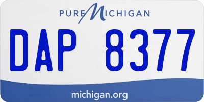 MI license plate DAP8377
