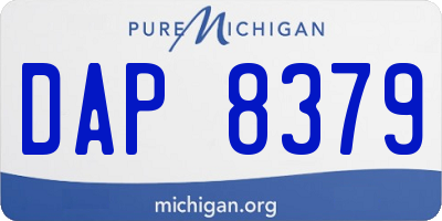 MI license plate DAP8379