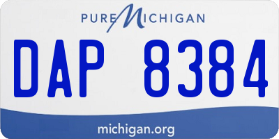 MI license plate DAP8384