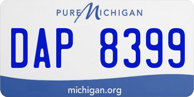 MI license plate DAP8399
