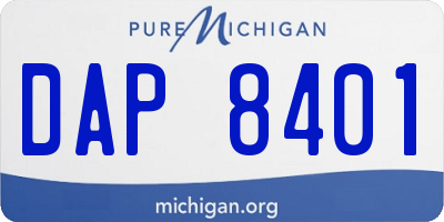 MI license plate DAP8401