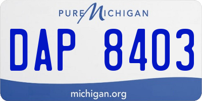 MI license plate DAP8403