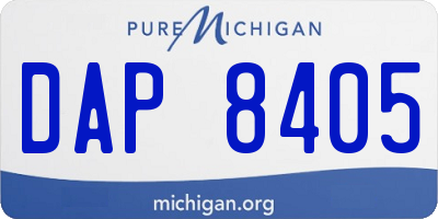 MI license plate DAP8405