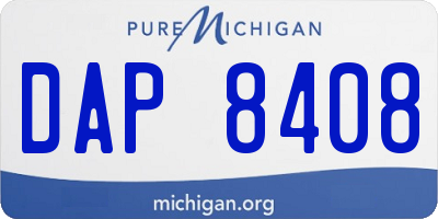 MI license plate DAP8408