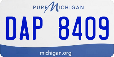 MI license plate DAP8409