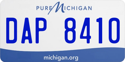 MI license plate DAP8410