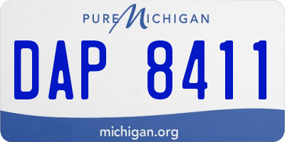 MI license plate DAP8411