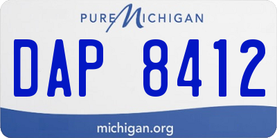 MI license plate DAP8412