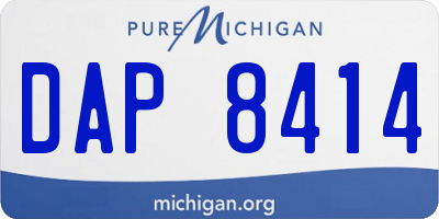 MI license plate DAP8414