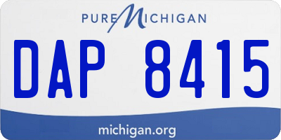 MI license plate DAP8415