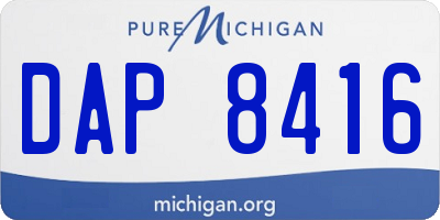 MI license plate DAP8416