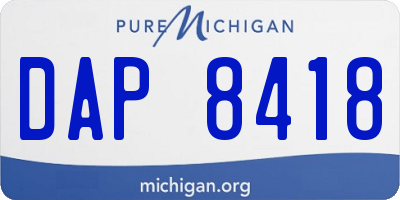 MI license plate DAP8418