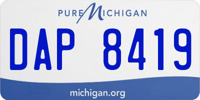 MI license plate DAP8419