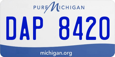 MI license plate DAP8420