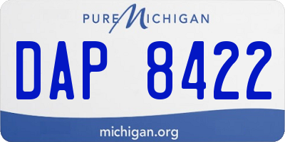 MI license plate DAP8422