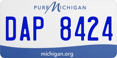 MI license plate DAP8424