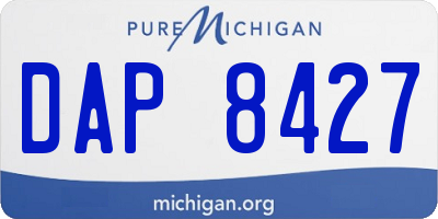 MI license plate DAP8427