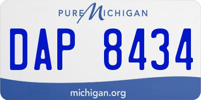 MI license plate DAP8434