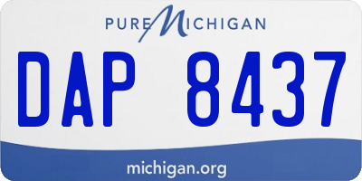 MI license plate DAP8437