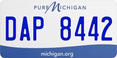 MI license plate DAP8442