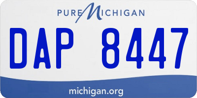 MI license plate DAP8447