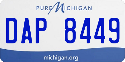 MI license plate DAP8449