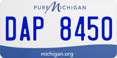MI license plate DAP8450