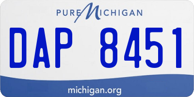 MI license plate DAP8451