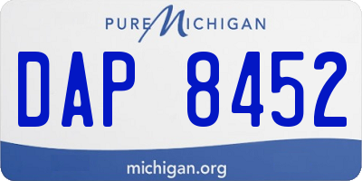 MI license plate DAP8452