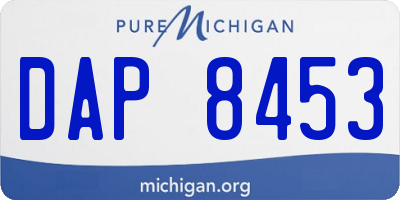 MI license plate DAP8453