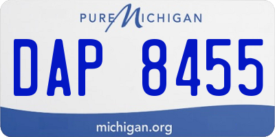 MI license plate DAP8455